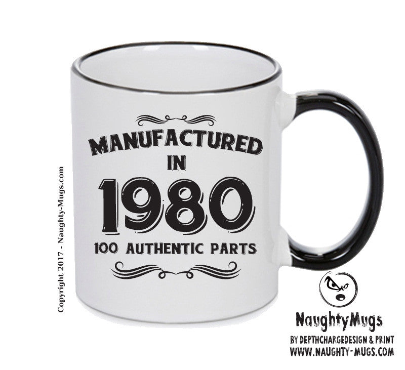 Manufactured In 1980 Printed Mug - Personalised Mug Cup Funny Novelty
