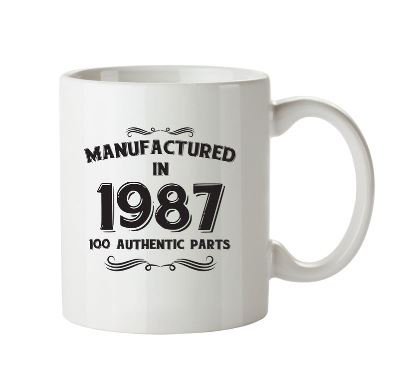 Manufactured In 1987 Printed Mug - Personalised Mug Cup Funny Novelty