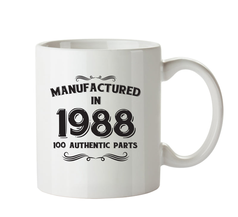 Manufactured In 1988 Printed Mug - Personalised Mug Cup Funny Novelty