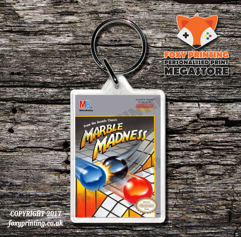 Mappyland Retro NES Game Cover Art Gaming Keyring