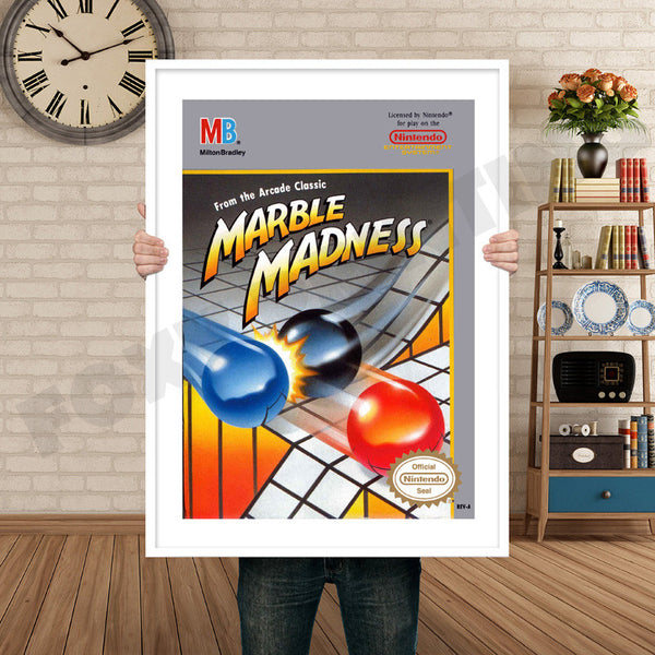 Marble Madness Retro Game Inspired Theme Nintendo NES Gaming
