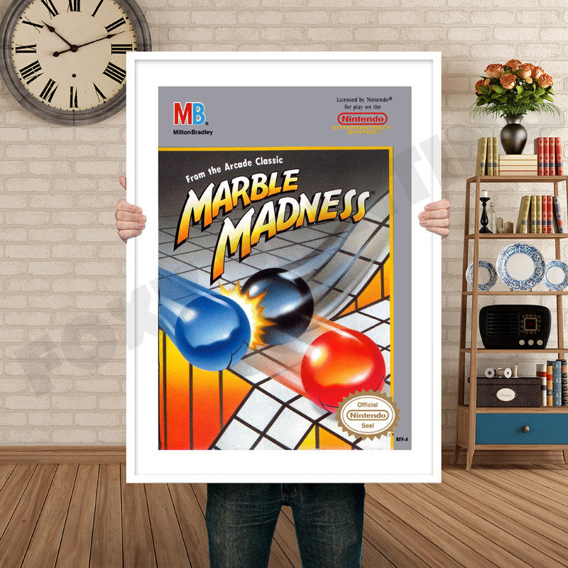 Marble Madness Retro GAME INSPIRED THEME Nintendo NES Gaming A4 A3 A2 Or A1 Poster Art 378