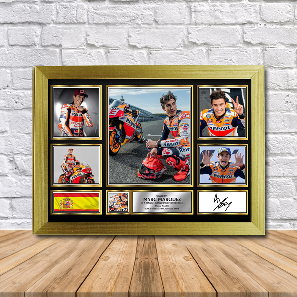 Marc Marquez Printed Signature Print – Reproduction Print