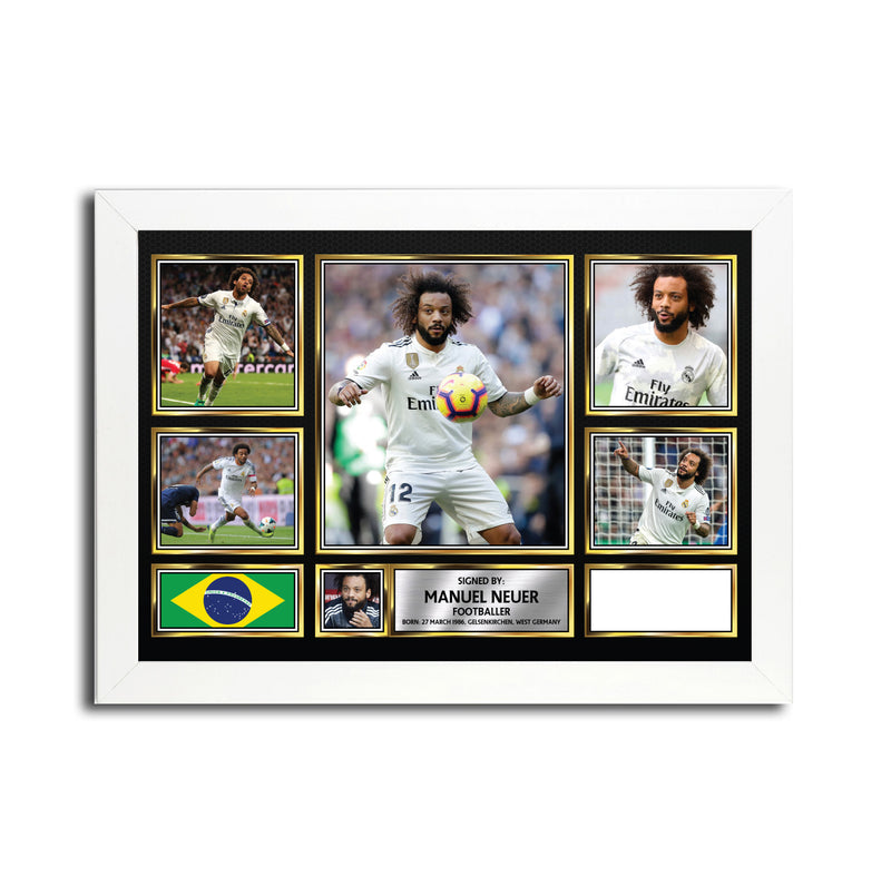 Marcelo MC1639 - Black Frame Autographed Football Poster