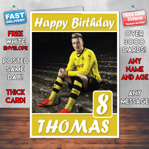 Marco Reus Theme Inspired Kids Inspired Adult Personalised Sports Birthday Card (SA)