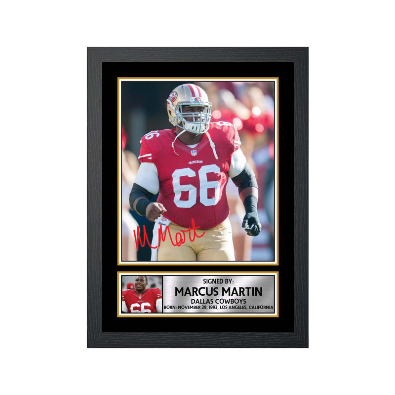 Marcus Martin Limited Edition Football Signed Print - American Footballer