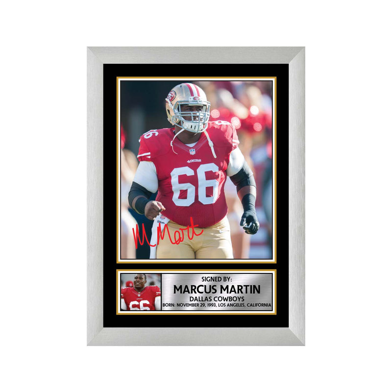 Marcus Martin Limited Edition Football Signed Print - American Footballer