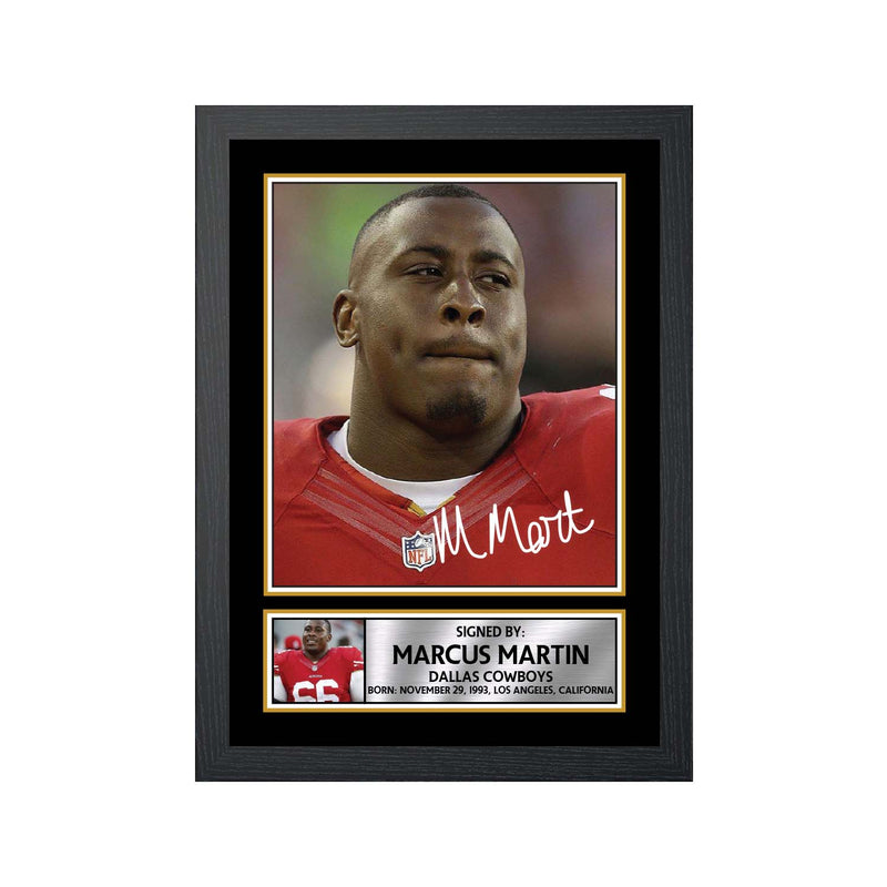 Marcus Martin 2 Limited Edition Football Signed Print - American Footballer