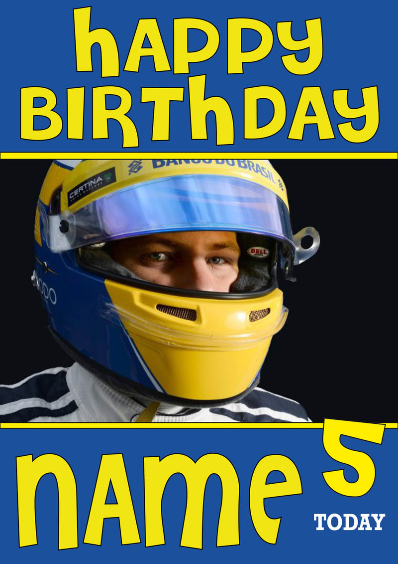 Personalised Marcus Ericsson F1 THEME INSPIRED PERSONALISED Kids Adult Birthday Card 2