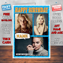 Margot Robbie Personalised Celebrity Birthday Card New 2017