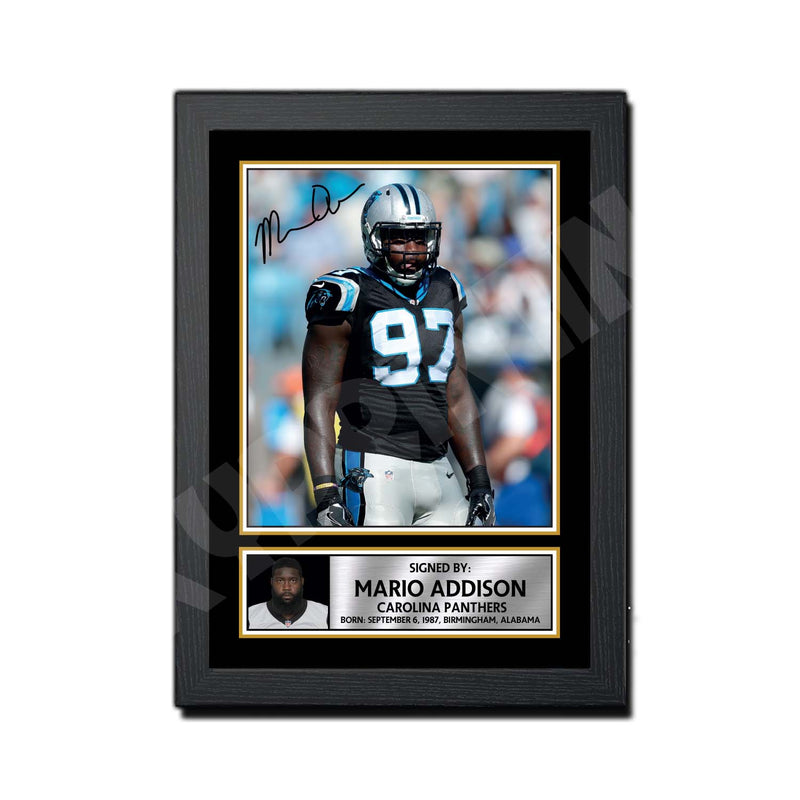 Mario Addison 1 Limited Edition Football Signed Print - American Footballer