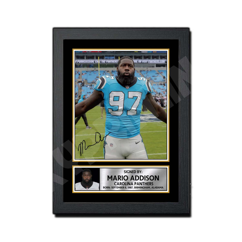 Mario Addison 2 Limited Edition Football Signed Print - American Footballer