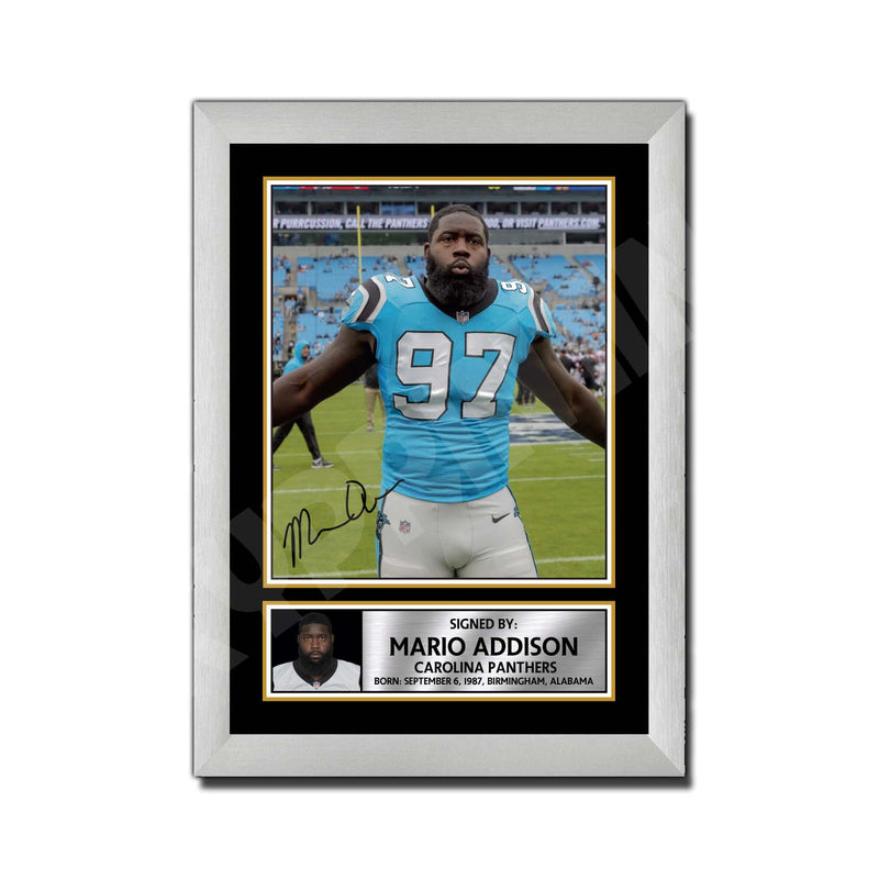 Mario Addison 2 Limited Edition Football Signed Print - American Footballer