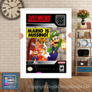 Mario Is Missing Super Nintendo GAME INSPIRED THEME Retro Gaming Poster A4 A3 A2 Or A1