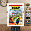 Mario Is Missing Retro GAME INSPIRED THEME Nintendo NES Gaming A4 A3 A2 Or A1 Poster Art 380