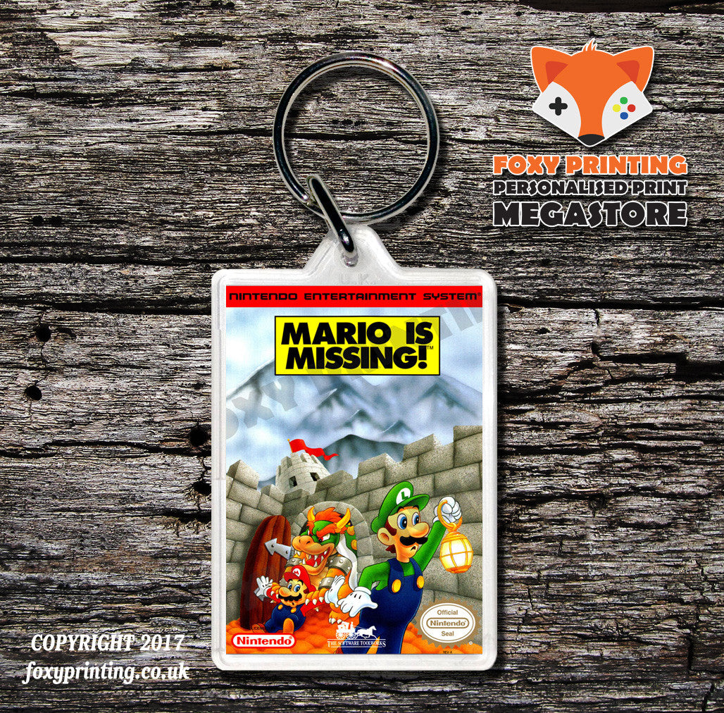 Mario Bros Retro NES Game Cover Art Gaming Keyring