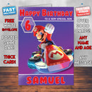 Mario Kart 8 Deluxe Theme Style Personalised Kids Inspired Movie Birthday Card (SA)