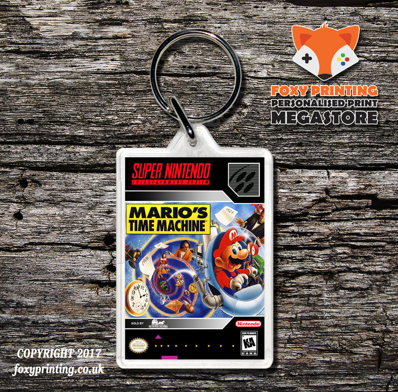 Mario's Time Machine Game Inspired Retro Gaming Keyring