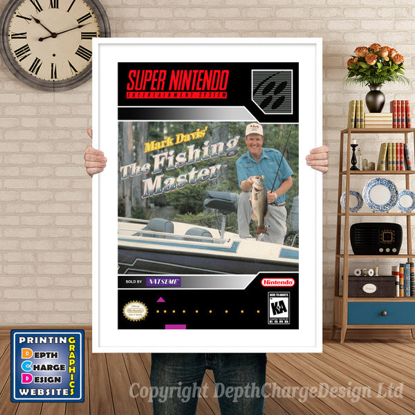 Mark Davis' the Fishing Master Super Nintendo Game Inspired Theme Retro Gaming