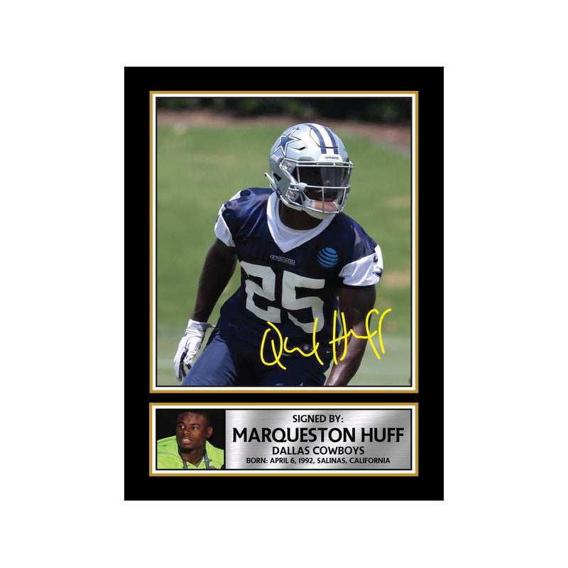 Marqueston Huff Limited Edition Football Signed Print - American Footballer
