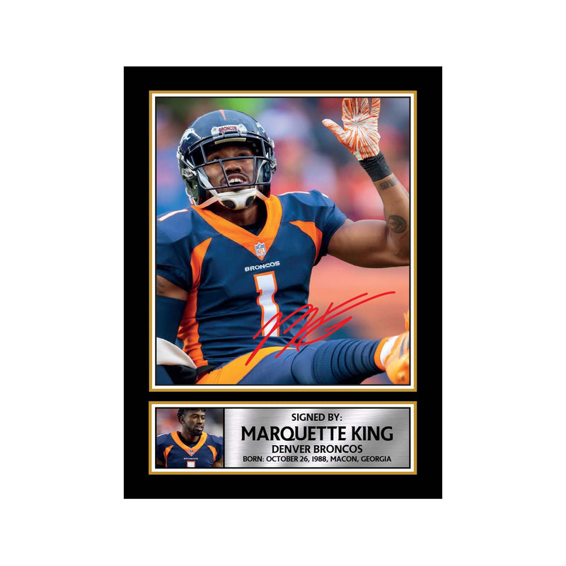 Marquette King Limited Edition Football Signed Print - American Footballer