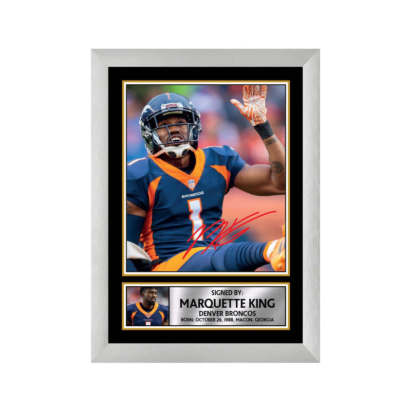 Marquette King Limited Edition Football Signed Print - American Footballer