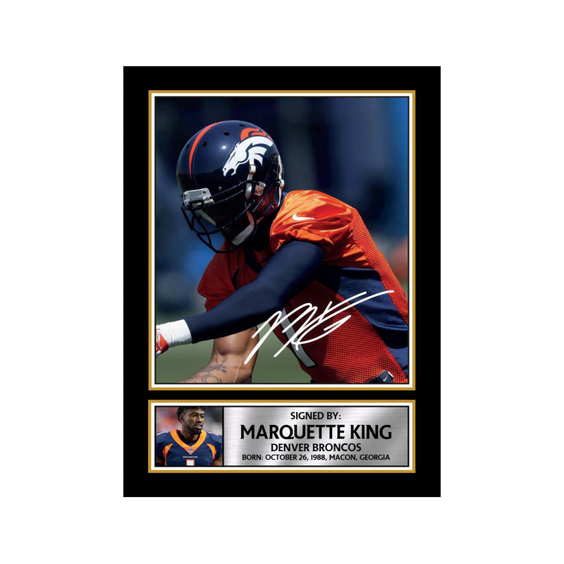 Marquette King 2 Limited Edition Football Signed Print - American Footballer