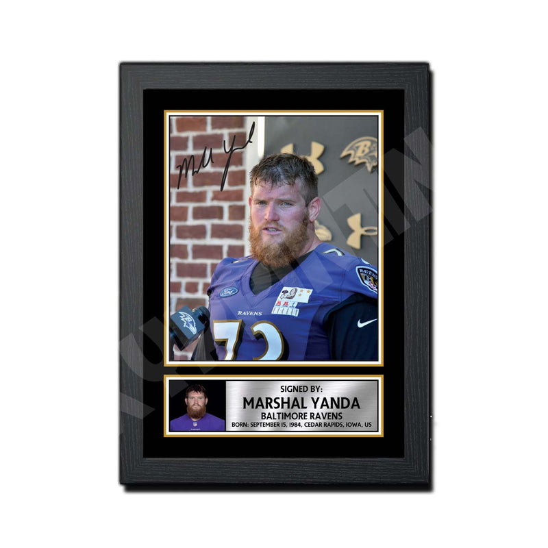 Marshal Yanda 1 Limited Edition Football Signed Print - American Footballer