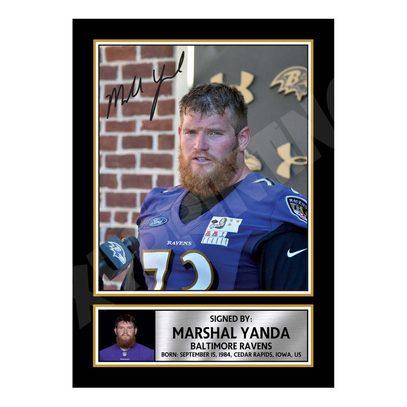 Marshal Yanda 1 Limited Edition Football Signed Print - American Footballer