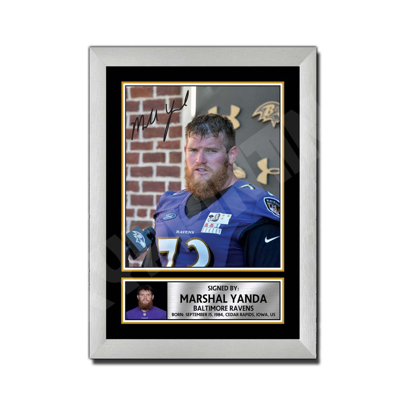 Marshal Yanda 1 Limited Edition Football Signed Print - American Footballer