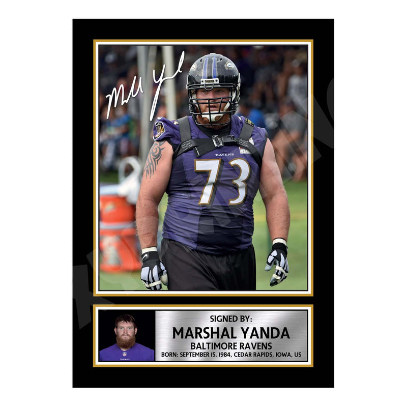 Marshal Yanda 2 Limited Edition Football Signed Print - American Footballer