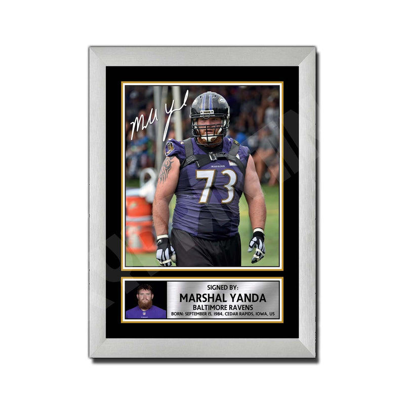 Marshal Yanda 2 Limited Edition Football Signed Print - American Footballer