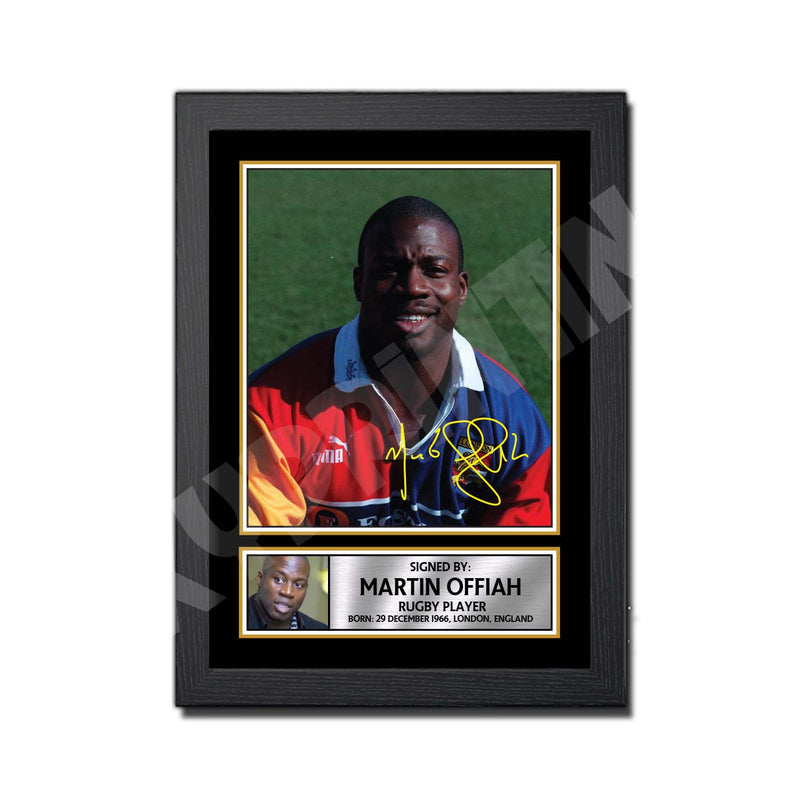 Martin Offiah Limited Edition Rugby Player Signed Print - Rugby