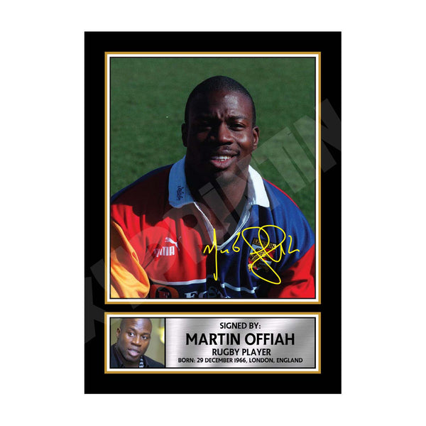 Martin Offiah Rugby Player Printed Signature Print