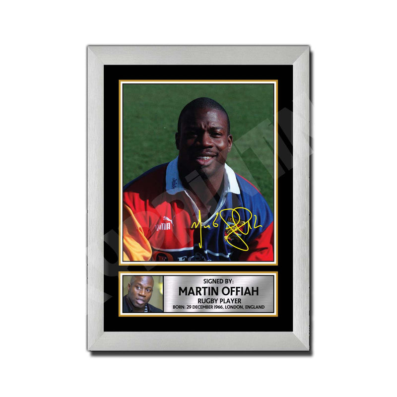 Martin Offiah Limited Edition Rugby Player Signed Print - Rugby