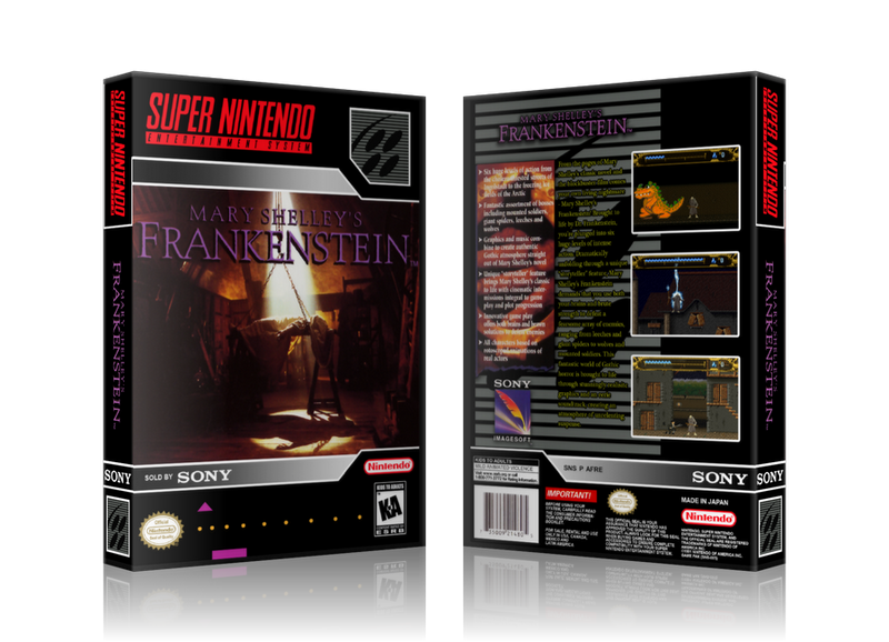Mary Shelleys Frankenstein Replacement SNES REPLACEMENT Game Case Or Cover