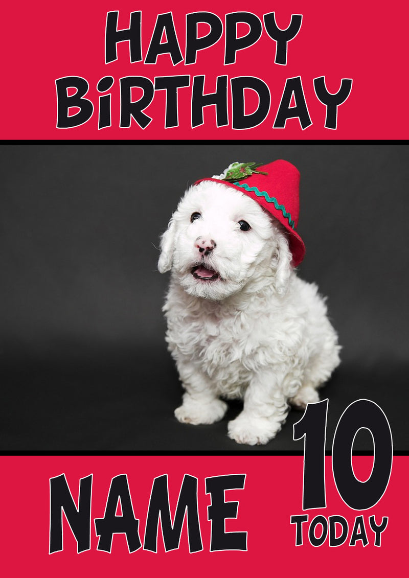 Mathezer Puppy DOGS AND Funny Puppy Kids Adult Personalised Birthday Card