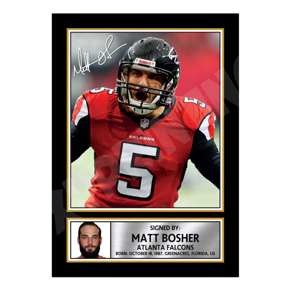 Matt Bosher 1 American Football Printed Signature Print