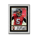 Matt Bosher 1 Limited Edition Football Signed Print - American Footballer