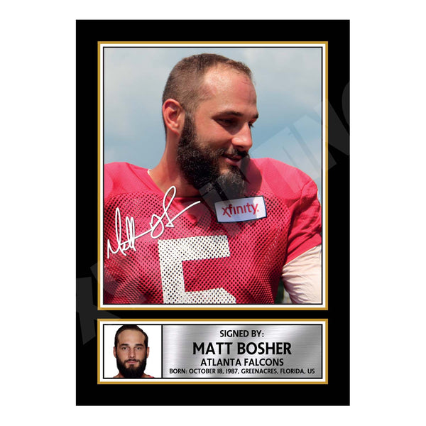 Matt Bosher 2 American Football Printed Signature Print