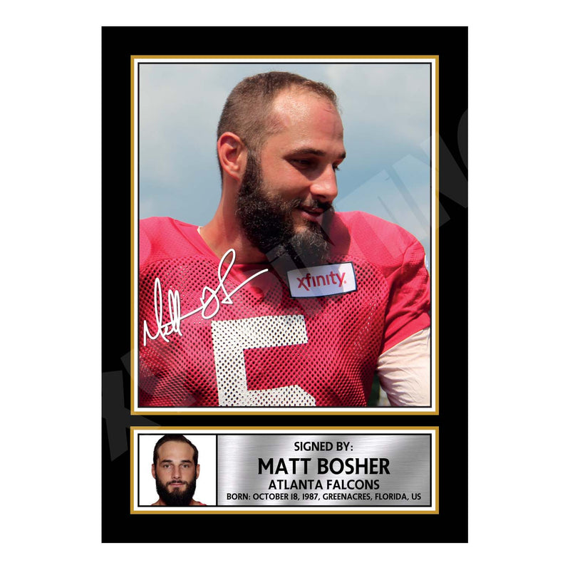 Matt Bosher 2 Limited Edition Football Signed Print - American Footballer