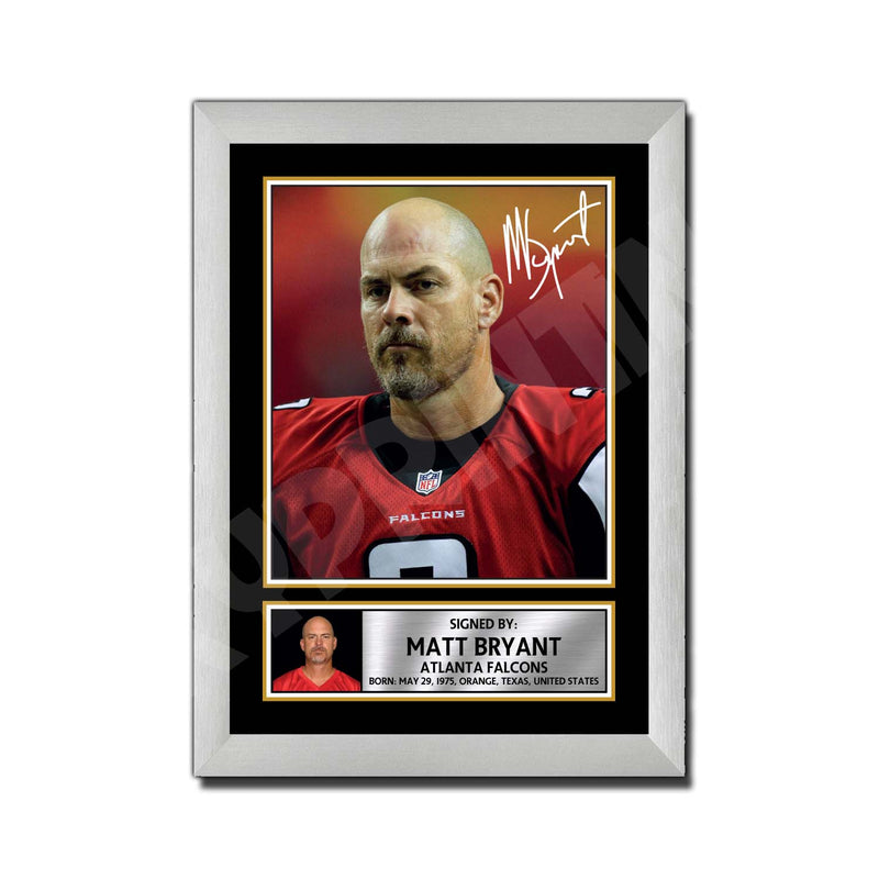 Matt Bryant 1 Limited Edition Football Signed Print - American Footballer