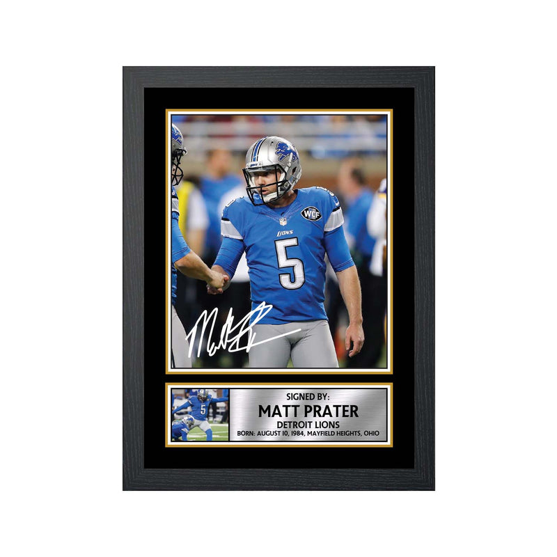 Matt Prater Limited Edition Football Signed Print - American Footballer