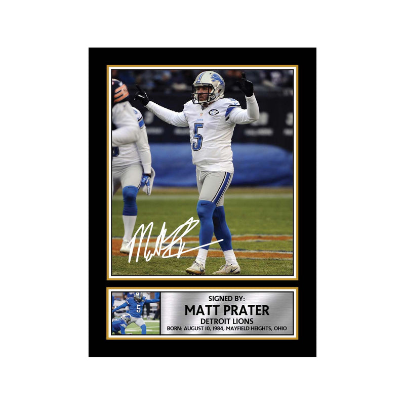 Matt Prater 2 Limited Edition Football Signed Print - American Footballer