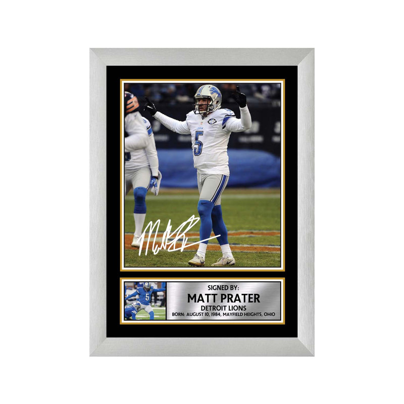 Matt Prater 2 Limited Edition Football Signed Print - American Footballer