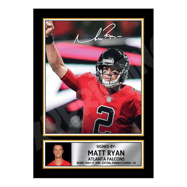 Matt Ryan 1 American Football Printed Signature Print
