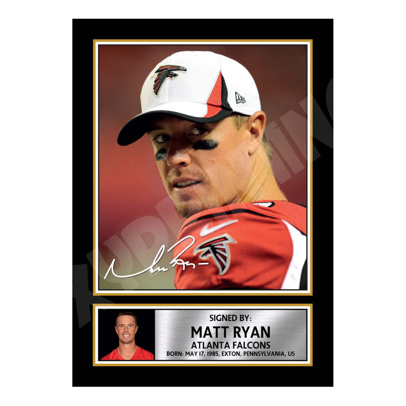 Matt Ryan 2 Limited Edition Football Signed Print - American Footballer