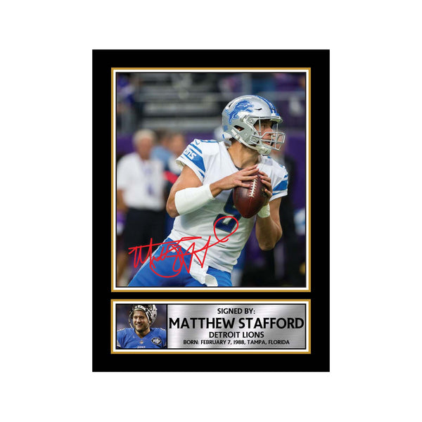 Matthew Stafford 2 American Football Printed Signature Print
