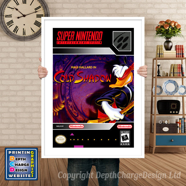 Maui Mallard in Cold Shadow Super Nintendo Game Inspired Theme Retro Gaming