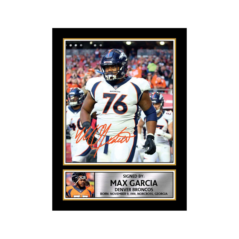 Max Garcia Limited Edition Football Signed Print - American Footballer